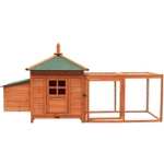 Gallinero exterior | 200 x 75 x 100 cm | 6–8 gallinas | 1 ponedero