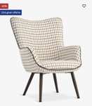 Sillón BIERSTED a cuadros tela beis/marrón en JYSK por solo 80€ (-60%) | (PVP: 199€)
