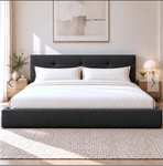 Cama canapé tapizada. 200 x 200 cm. Almacenaje integrado. Somier elevable. Cella 200