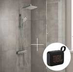 [Via App] Colonne de Douche Thermostatique Hansgrohe Showerpipe Waterforms 230 - Douchette 3 Jets, Tête Ø230mm, avec Enceinte JBL Go 4