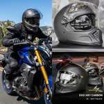 Casco de moto integral neo-retro SCORPION EXO-HX1 Carbon SE | CARBONO mate | ECE22.06 | 2 pantallas + PinLock | Tallas de XS a 2XL