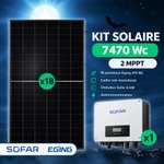 Kit solaire 7470 Wc – 18 panneaux Eging 415 Wc + Onduleur Sofar 6 kW monophasé