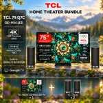 TCL 75Q7C 75" QD-Mini-LED TV + 2× TCL Z100 Dolby Atmos Lautsprecher | 144Hz, HDMI 2.1, Google TV für 1.099€ statt 1.332,98€