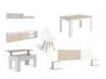 Mueble de salón + Mesa salón + Mesa centro + 4 Sillas + Cabecero + 2 mesitas